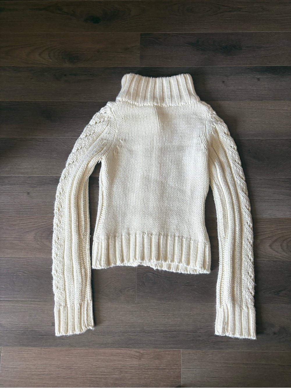 White Cable-Knit Button Cardigan - Picture 5 of 5